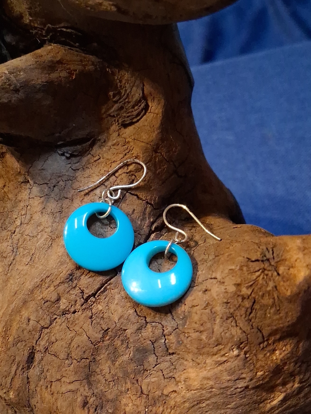 Turquoise Blue Donut Drop Earrings - Women Jewelry